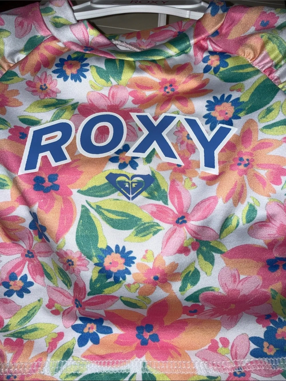 ROXY size 12 months 2 piece swim set long-sleeve swim top and bottoms floral